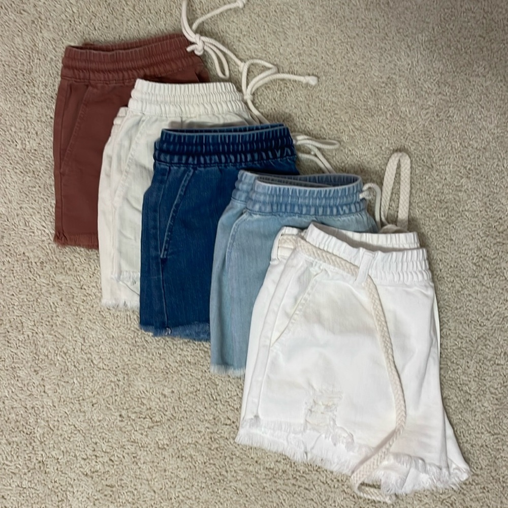 Bundle of 5 Aerie Denim Drawstring Shorts Size XS